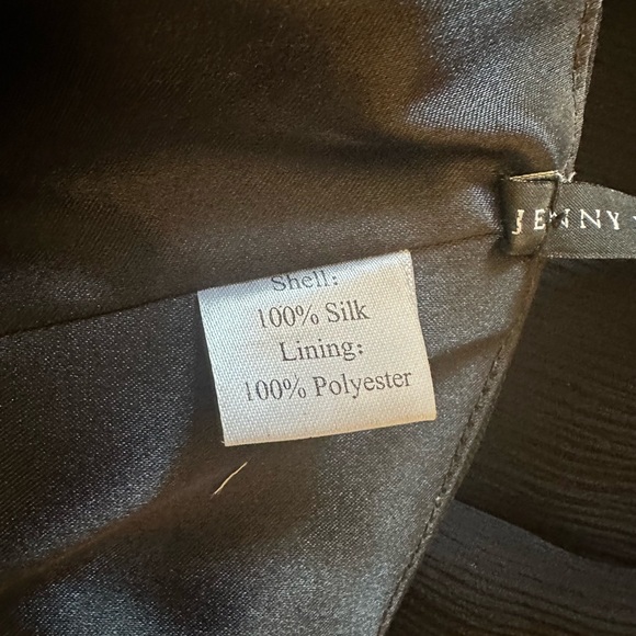 JENNY YOO- Leah Chiffon/Silk Black Gown, Size 2 - Picture 5 of 7